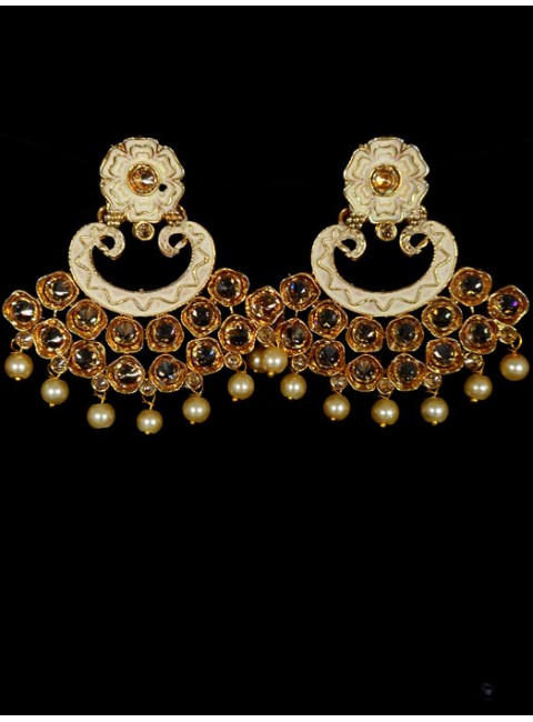 Reverse Ad Earrings With Meenakari Work